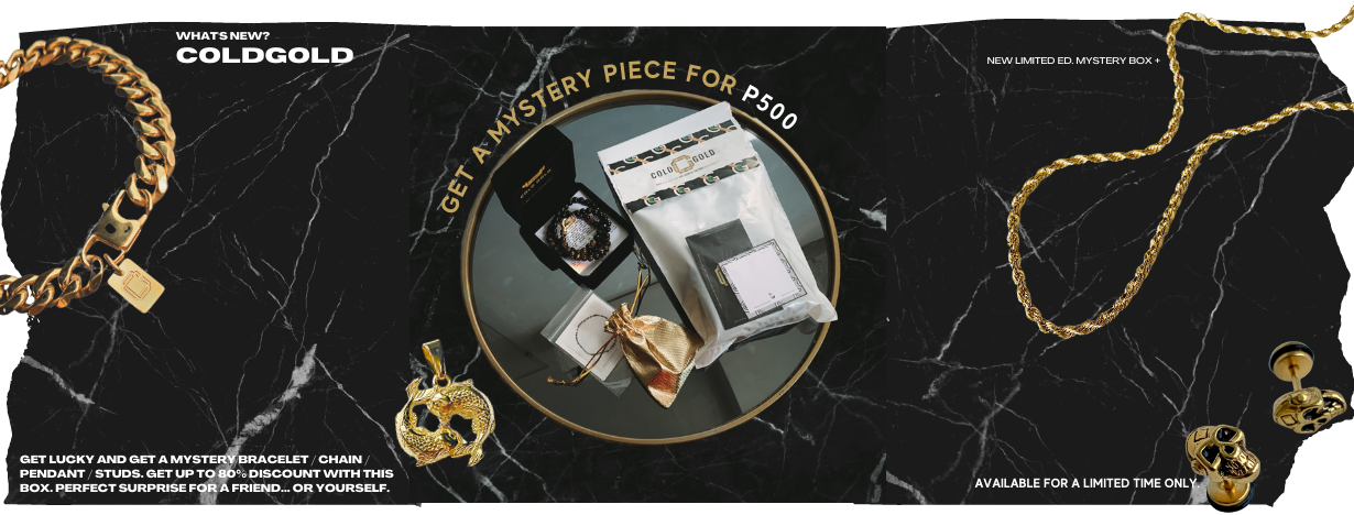 mystery box with surprise random jewelry by cold gold