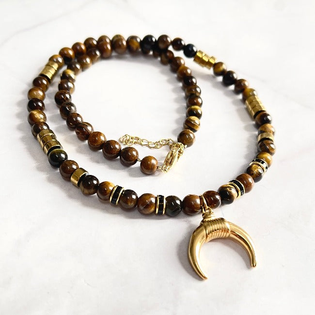 Tiger Eye Amulet Necklace –