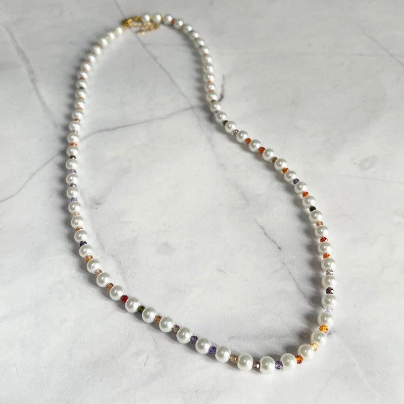 Faux Pearl 22" Rainbow Chain