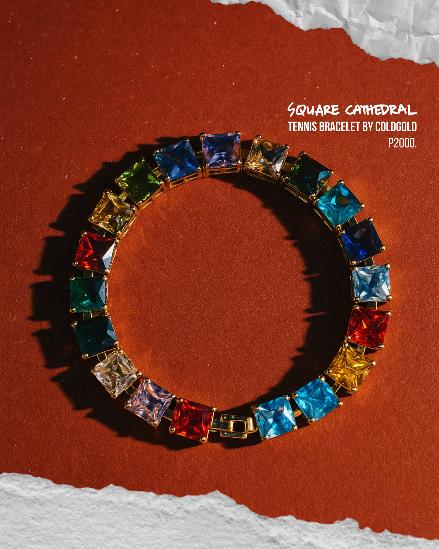Square Cathedral Tennis Bracelet