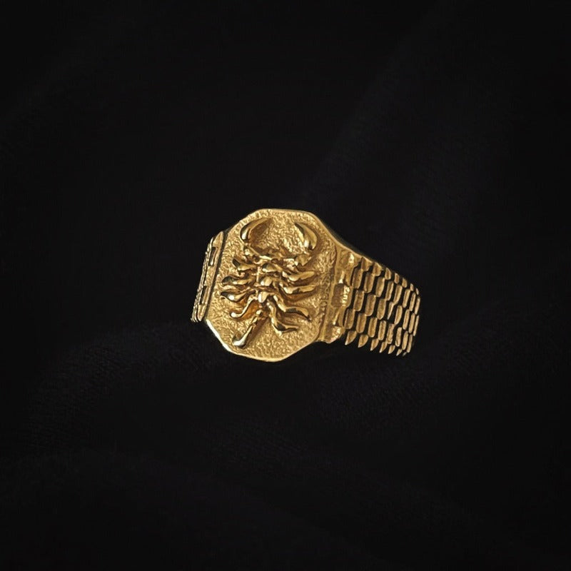 COLDGOLD.CO Scorpio Ring in Gold PVD Plated Stainless Steel