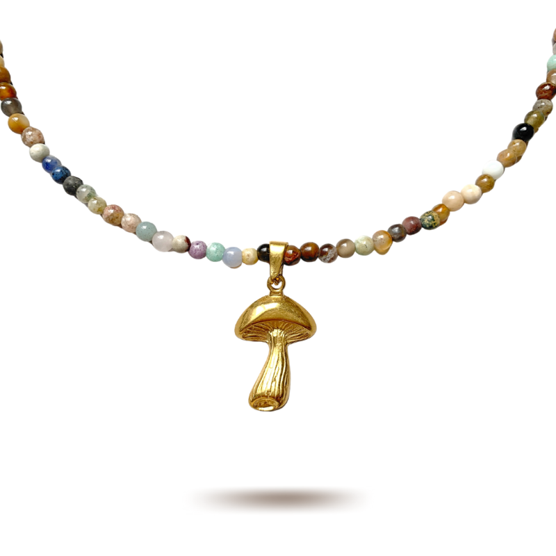 Mushroom Mixed Gems Choker