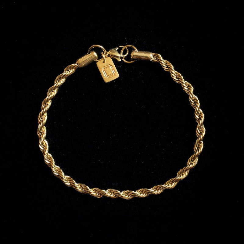 COLDGOLD.CO MONOGRAM ROPE BRACELET