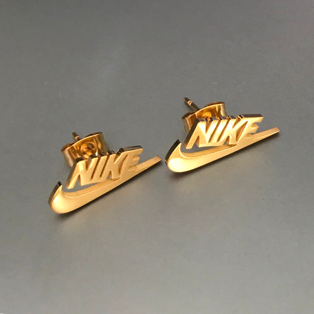Gold 2025 nike earrings