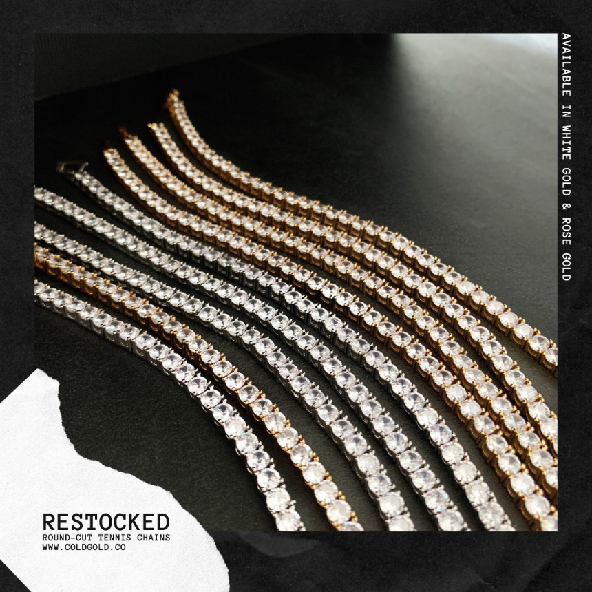 5mm Tennis Choker 17” (white gold and rosegold)