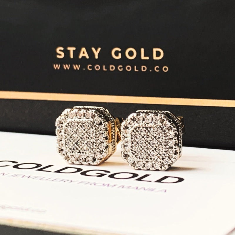 Cushion Cut Iced Out Studs