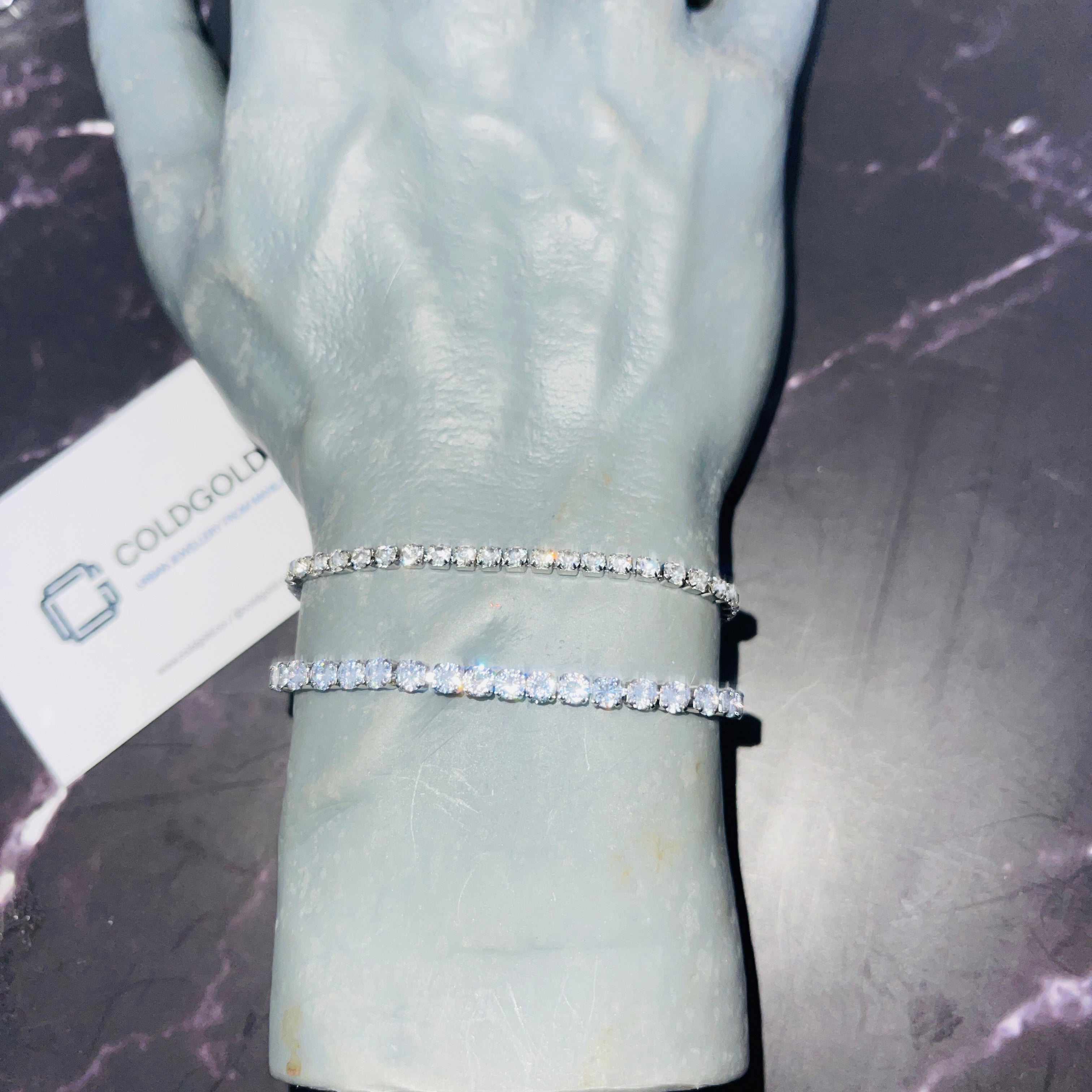 White gold Round-cut 5mm Tennis Bracelet 7"