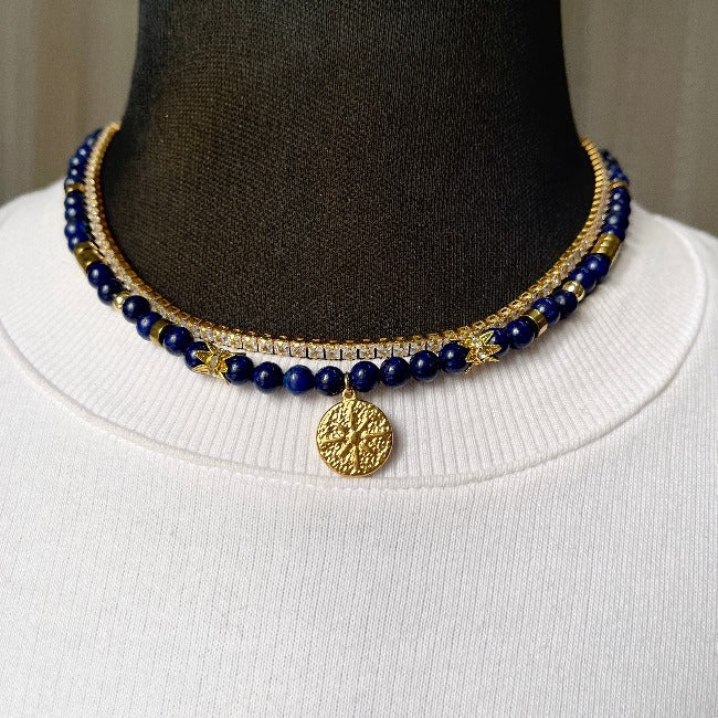 Lapis Lazuli North Star Pearl Necklace
