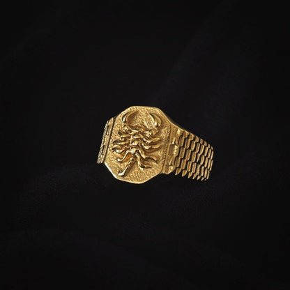 COLDGOLD.CO Scorpio Ring in Gold PVD Plated Stainless Steel 