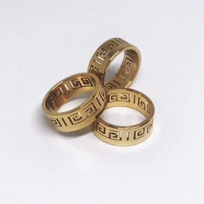 coldgold aztec mens gold ring