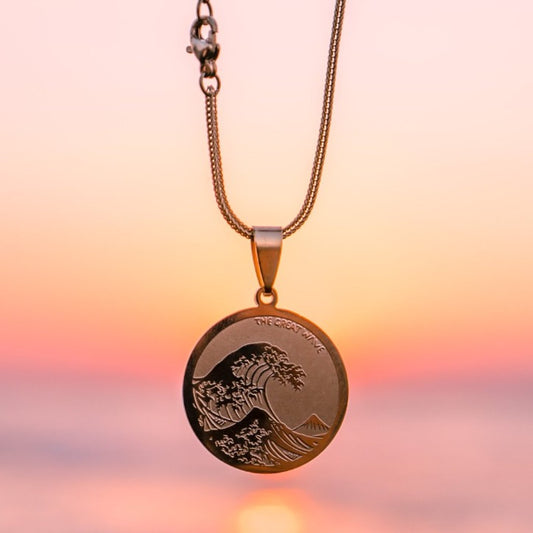 the great wave medallion pendant by cold gold ph urban mens jewelry gold pvd plated