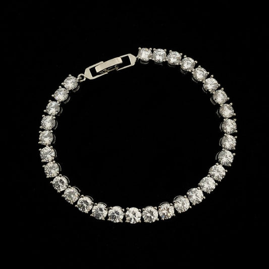 COLDGOLD.CO WHITE GOLD TENNIS BRACELET 7.5 INCHES