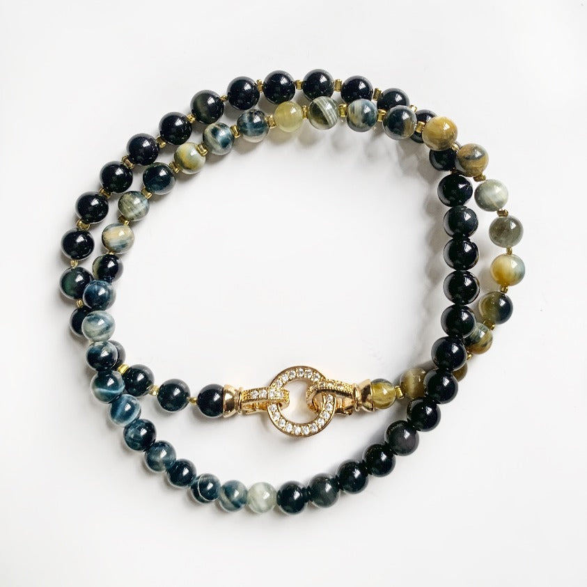 INFINITY®️ Onyx & Blue Tiger Eye
