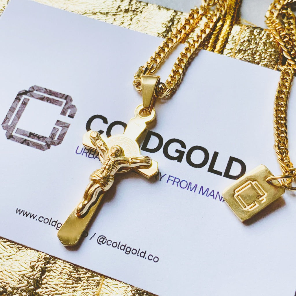 Mini crucifix by Cold Gold Philippines - Gold Plated Mens Chains Jewelry