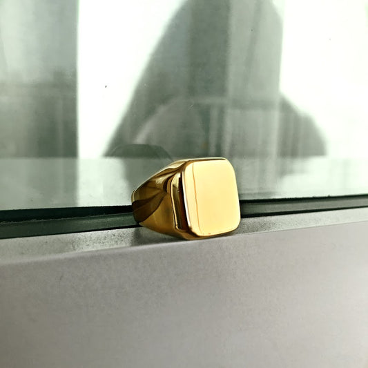 coldgold.co gold signet square ring for men