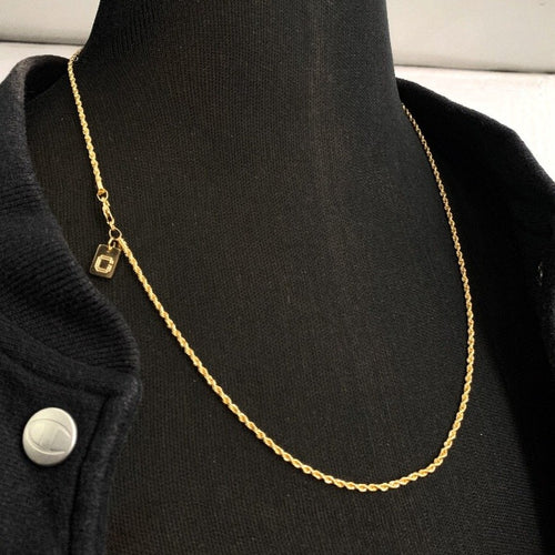 COLD GOLD 18K gold pvd plated rope chain 24 inches 2mm