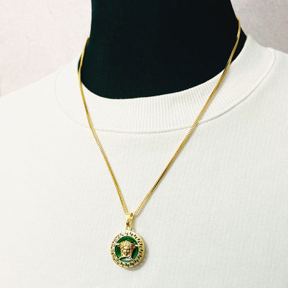 Jade Versace Medusa Medallion Necklace | Streetwear Urban Jewelry | Cold Gold Manila Philippines