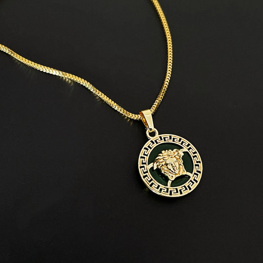 Jade Versace Medusa Medallion Necklace | Streetwear Urban Jewelry | Cold Gold Manila Philippines