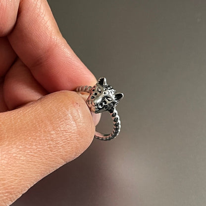 Steel Leopard Ring