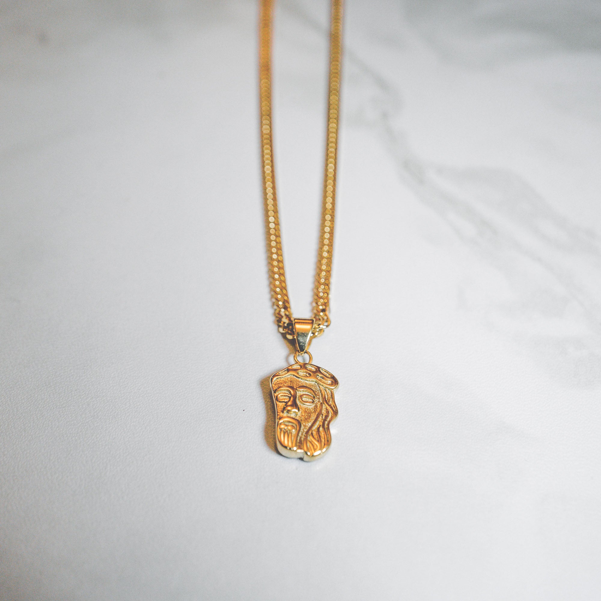 cold gold ph urban jewelry face of jesus micro with cuban chain gold pvd plated