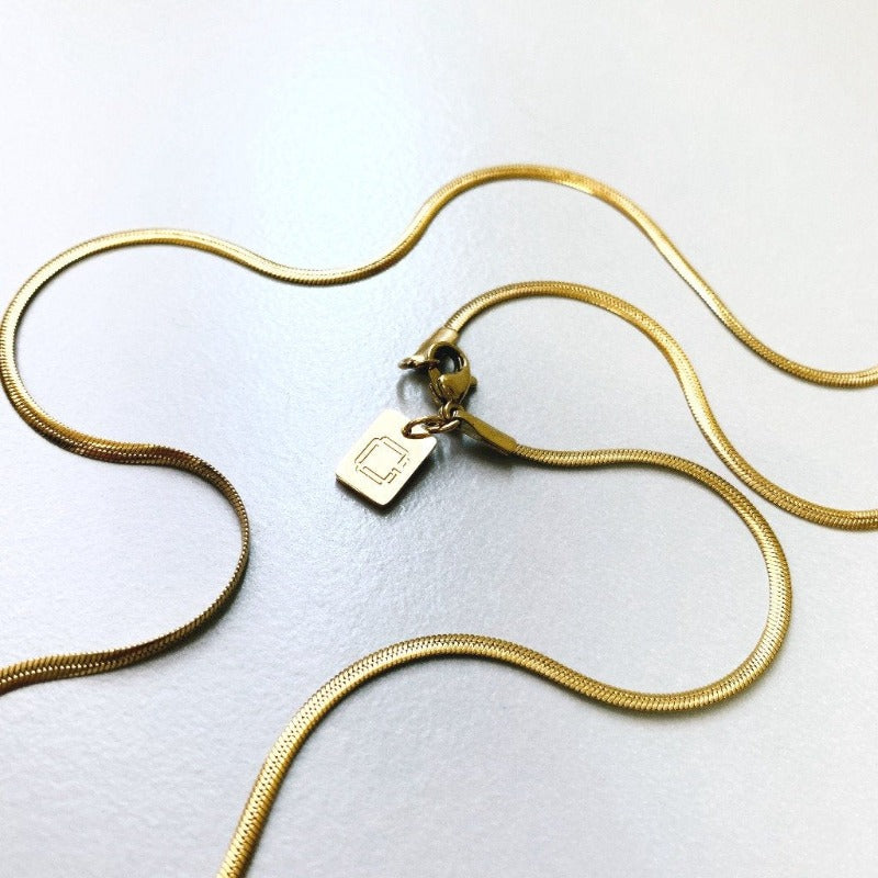 18k gold plated Herringbone Chain - 2mm thick 24 inches length - from COLDGOLD.CO