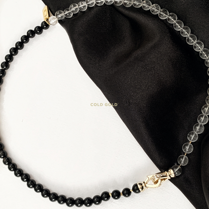Yin Yang (Clear Quartz & Onyx)
