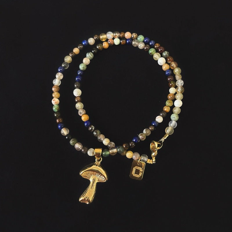 Mushroom Mixed Gems Choker
