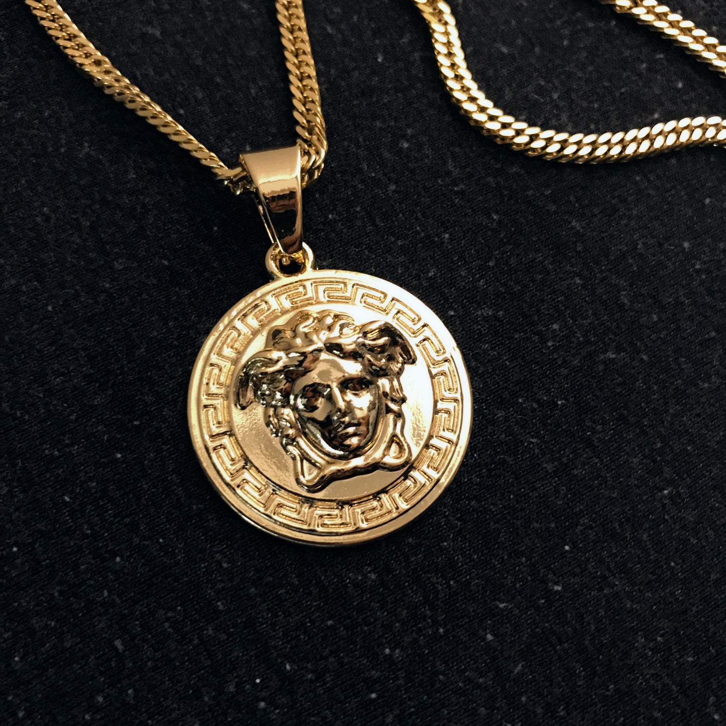 Medusa Medallion - Necklace - Cold Gold Mens Gold Urban Contemporary Hiphop Jewelry