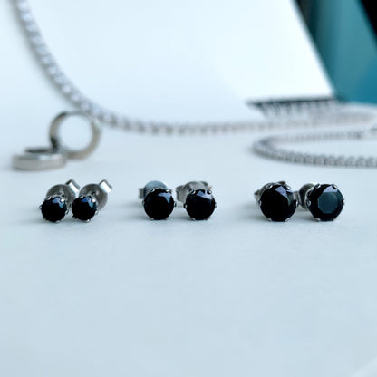 Black Circle Studs (sizes available)