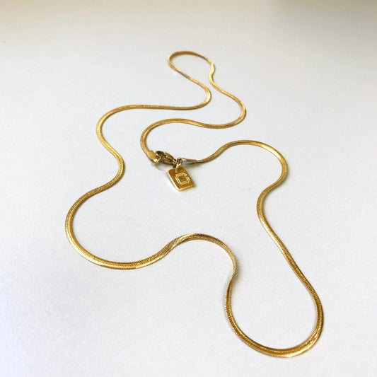 18k gold plated Herringbone Chain - 2mm thick 24 inches length - from COLDGOLD.CO