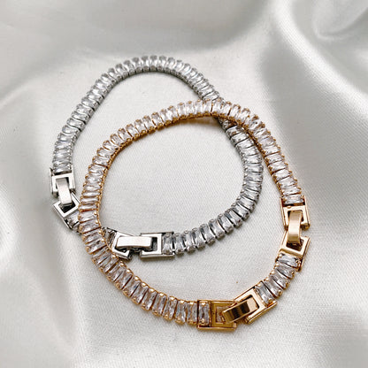 Emerald-cut 6mm Tennis