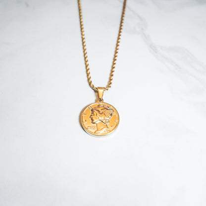 cold gold urban jewelry mega liberty piece with gold plated chain