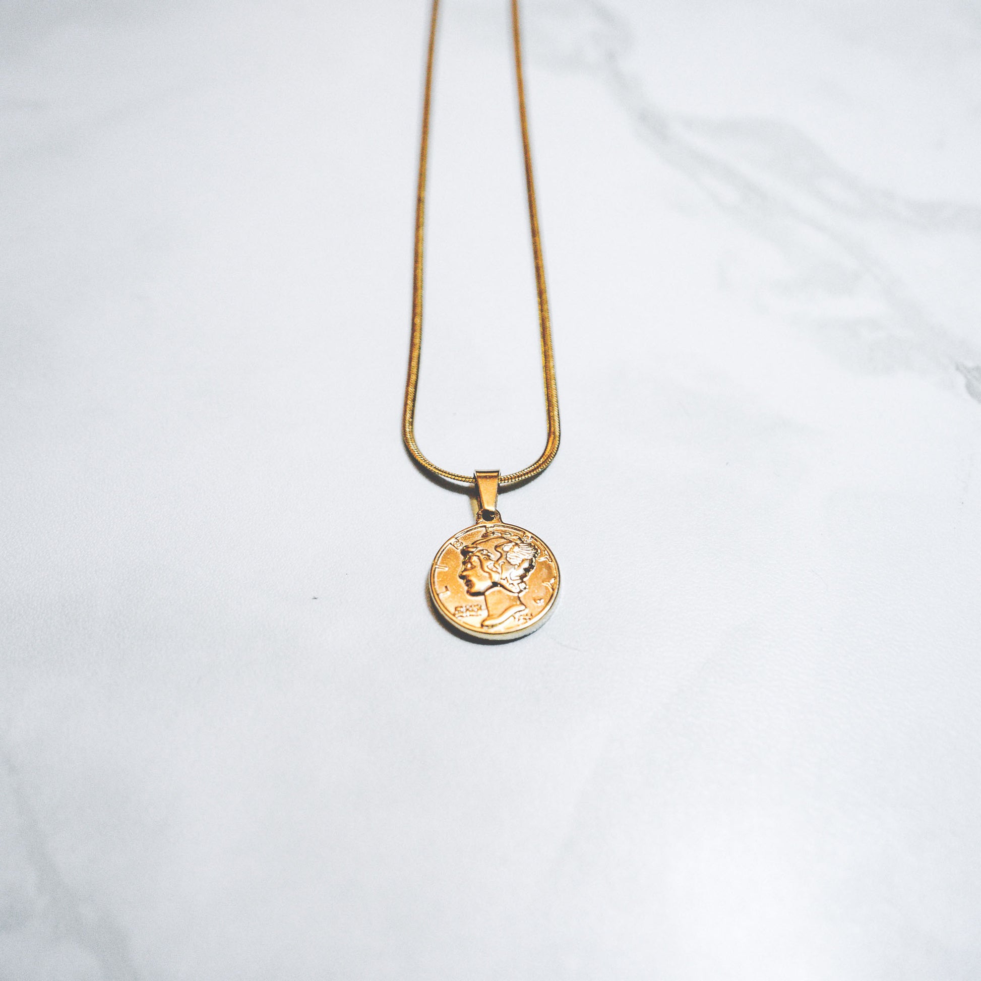 Liberty Piece (Mega) - Necklace - Cold Gold Mens Gold Urban Contemporary Hiphop Jewelry
