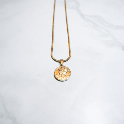 Liberty Piece (Mega) - Necklace - Cold Gold Mens Gold Urban Contemporary Hiphop Jewelry