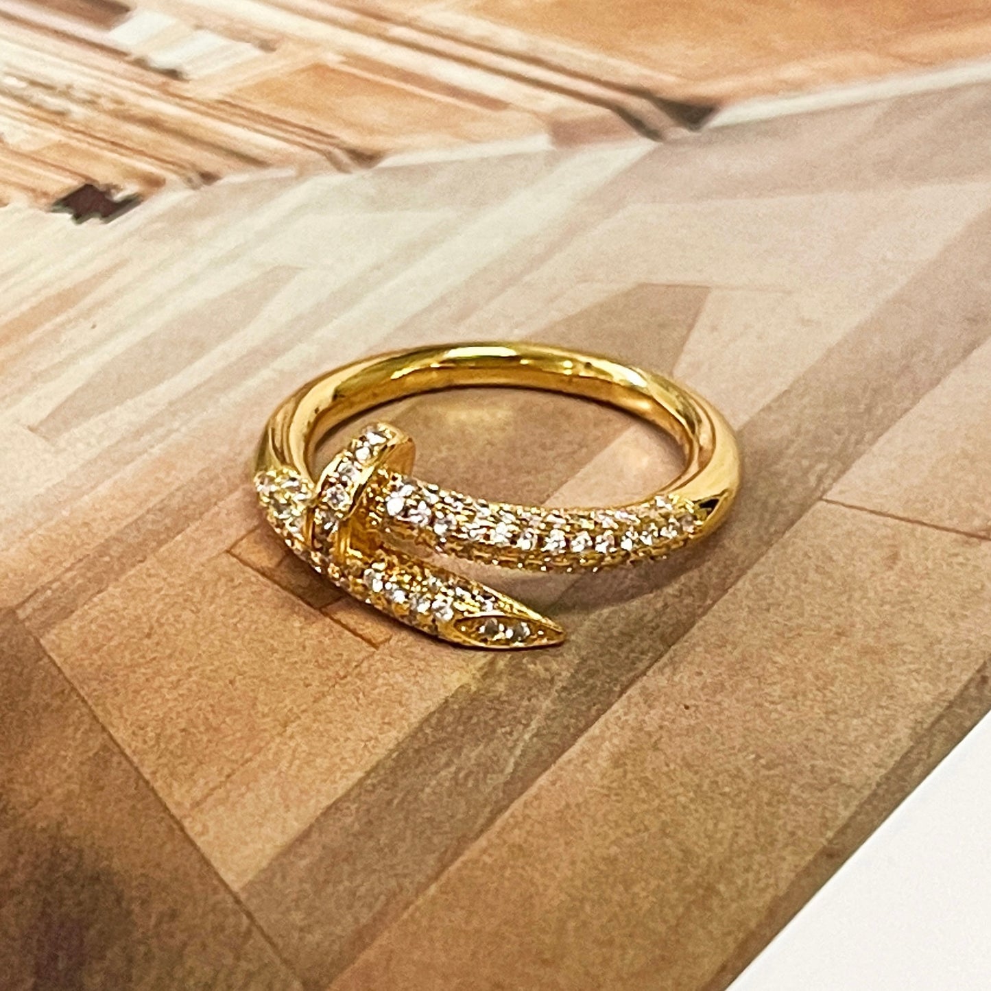 Nail Iced Out Accent Ring
