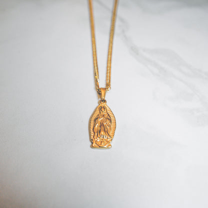 New Guadalupe (Mini) - Necklace - Cold Gold Mens Gold Urban Contemporary Hiphop Jewelry