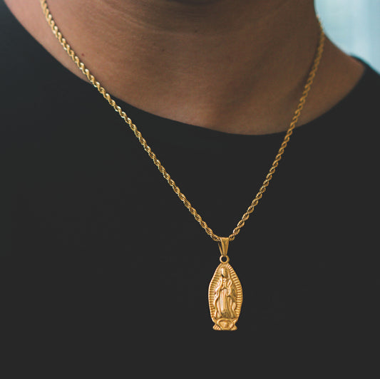 cold gold ph urban jewelry mini guadalupe religious medallion gold pvd plated