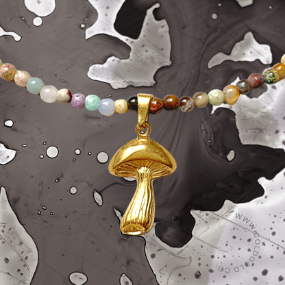Mushroom Mixed Gems Choker