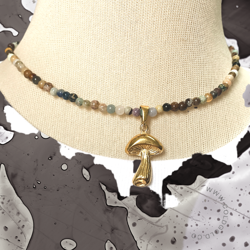 Mushroom Mixed Gems Choker