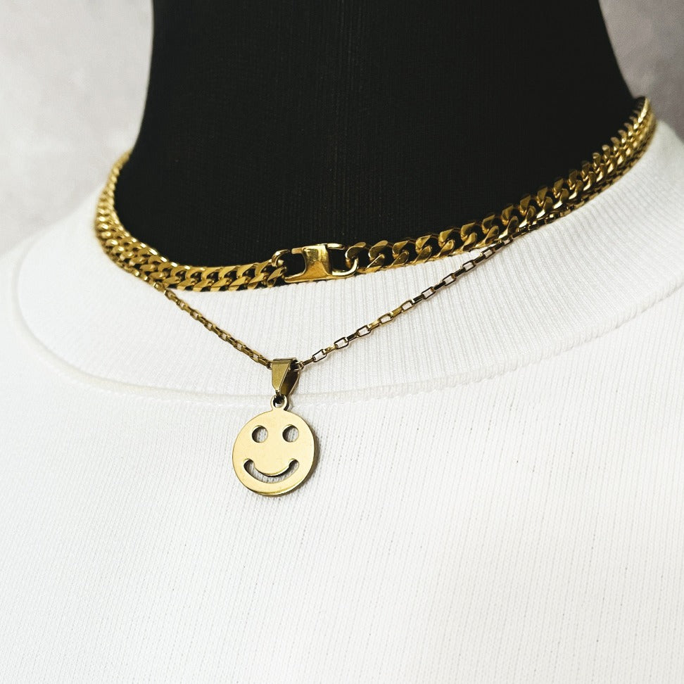 Happy smiley emoji necklace | Cold Gold Philippines | Mens Urban Jewelry | Premium Gold PVD Plated Stainless Steel