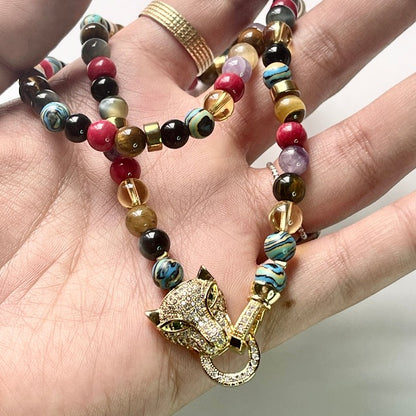 Nala Panther Necklace (Mixed Gems)